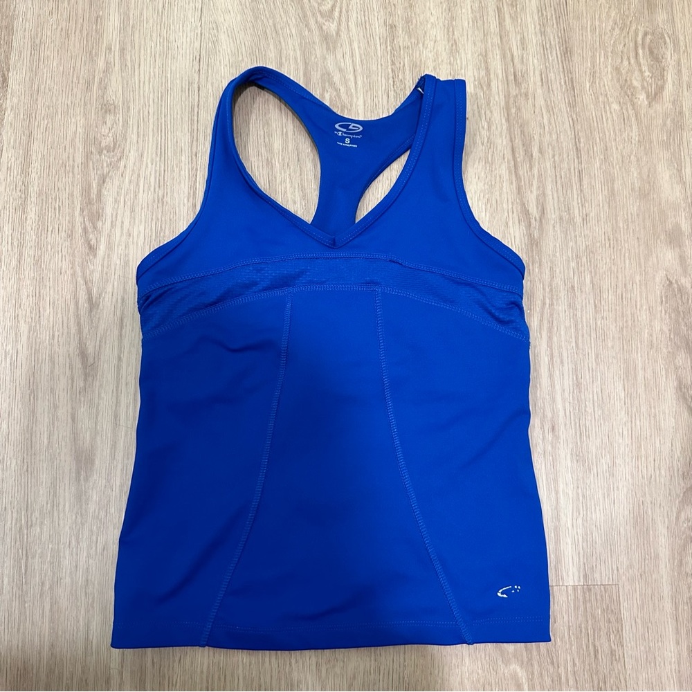 Champion Mesh Detail Build in Bra Workout Tank Royal Blue